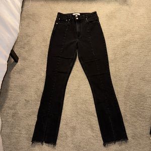 Abercrombie Skinny High Rise Curve Love Split Hem Black Jeans